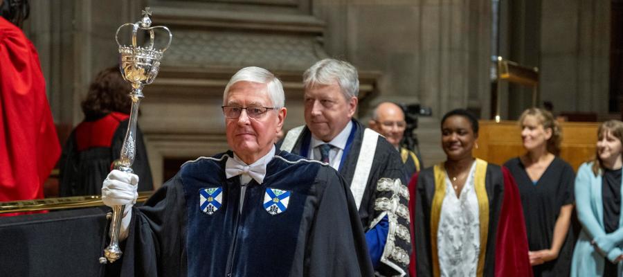 Procession led by University Bedellus into McEwan hall