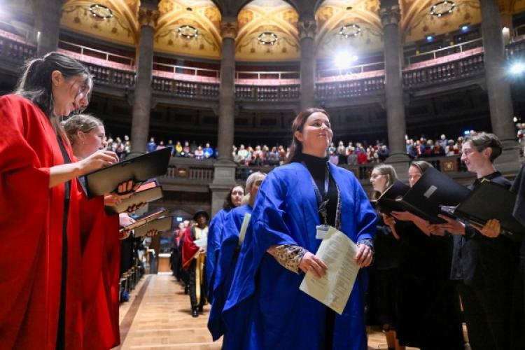 Procession being led into McEwan Hall