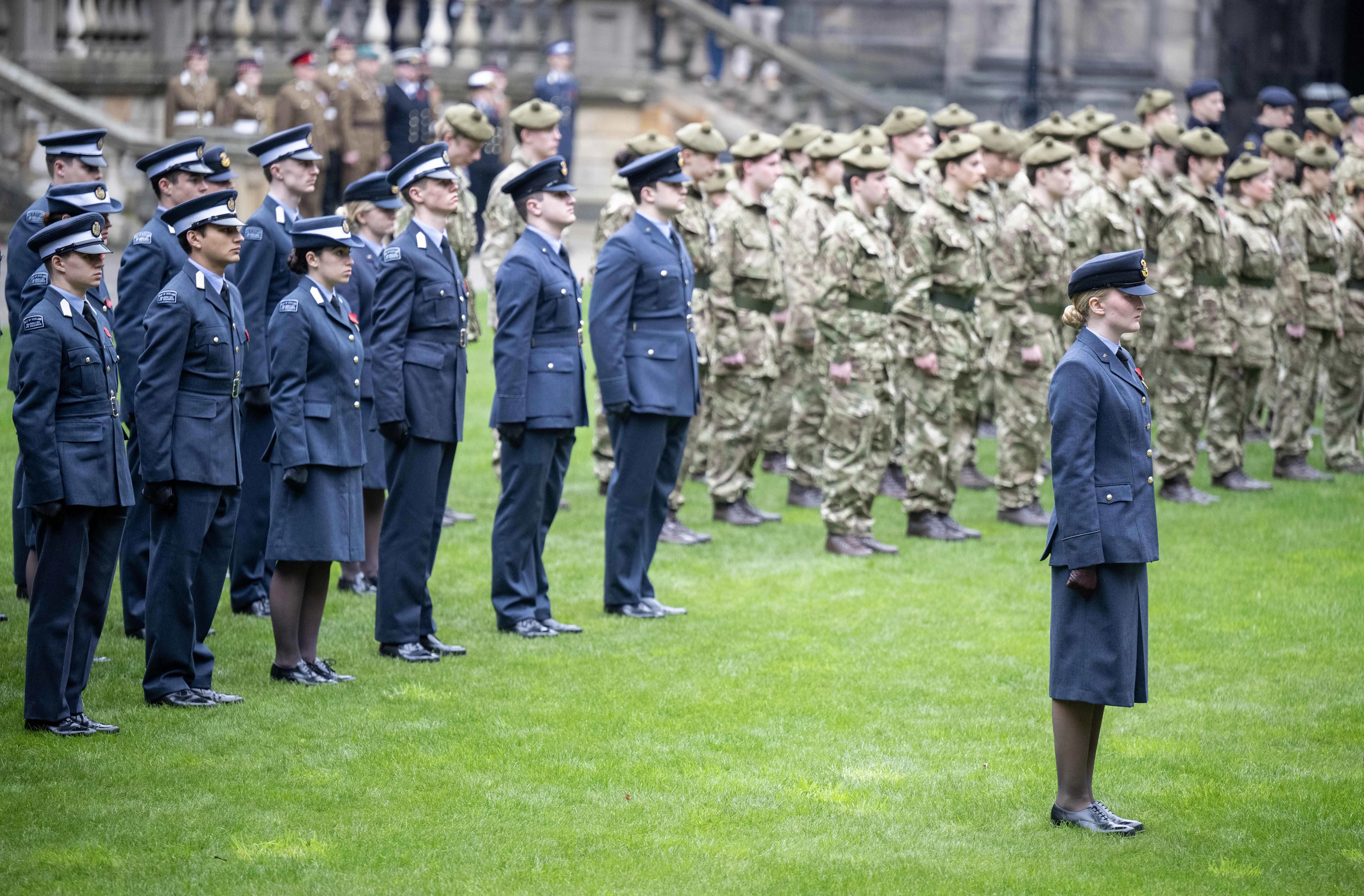 Student cadets at the University's Remembrance Sunday Service